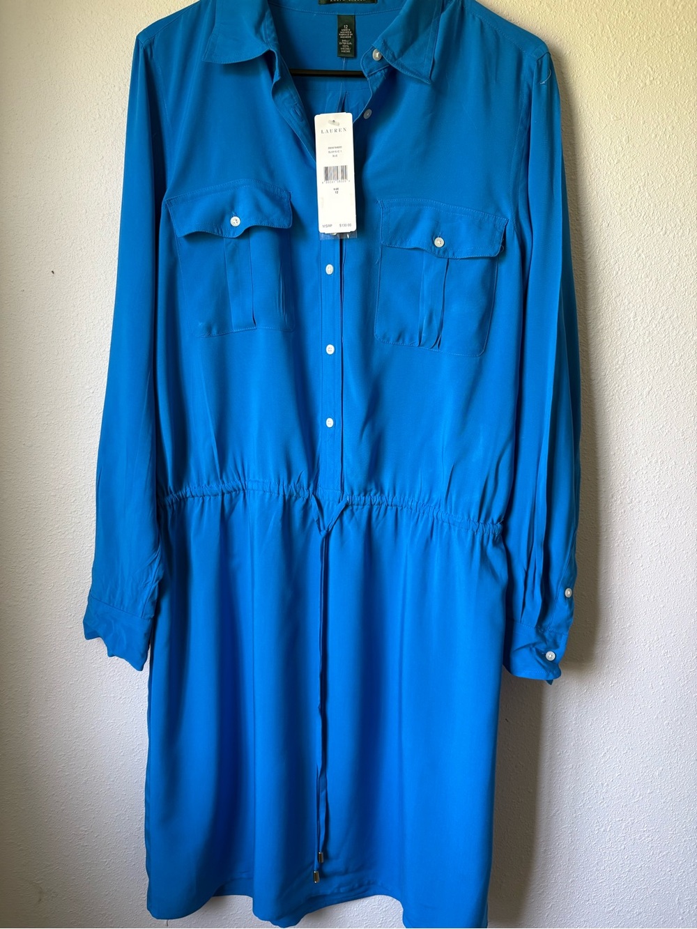 Ralph Lauren Royal Blue Button-Front Dress